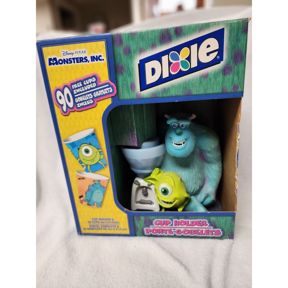 Vintage 1998 Disney Pixar Monsters Inc Dixie Cup Holder With 90 Cups Brand New